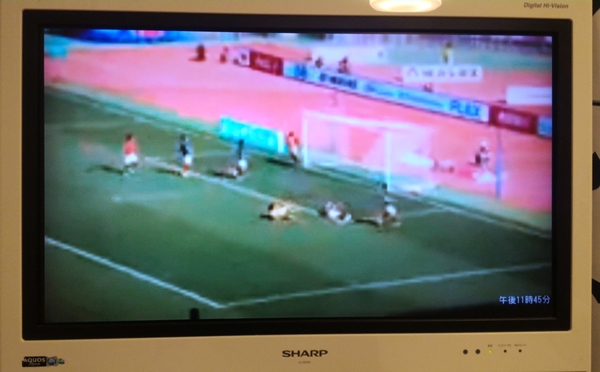 AppleTVでテレビにDAZNを映したときの低画質画面
